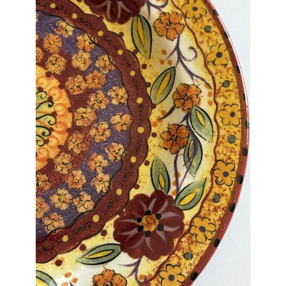 Pier 1 Helena 10.75" Dinner Plate Hand Painted Earthenware Discontinued EUC - Picture 7 of 11